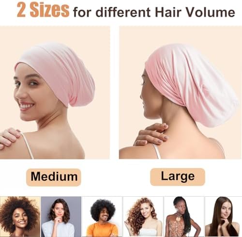 Satin Bonnets for Sleeping Adjustable Silk Lined Bonnet Sleep Cap Hair Wrap - Image 3