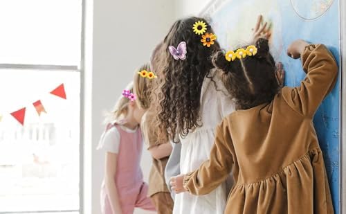 56PCS Toddler Hair Accessories Set: Colorful Rainbow Barrettes, Pins, Candy Fruits, Butterflies for Kids' Stylish Hairstyles - Image 5