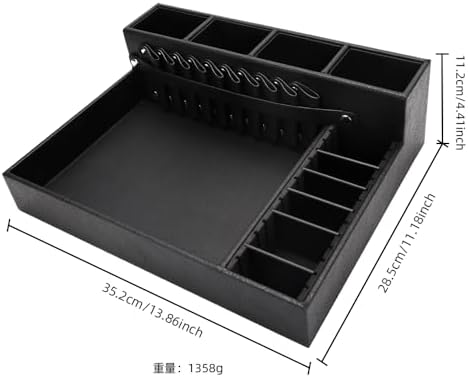 Barber Storage Box,Hairdressing Tool Holder, Multifunctional Detachable Large Storage Box, Shear Holder PU Leather Salon Scissors Holder, Hair Cutting Tools Storage Case for Barber Accessories(Large) - Image 4
