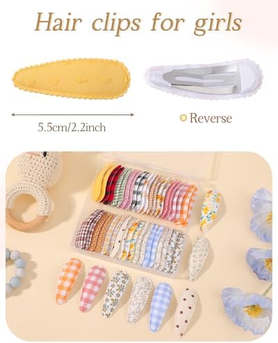 doboi Toddler Hair Clips for Girls Baby Barrettes-40PCS Gingham Floral - Image 2