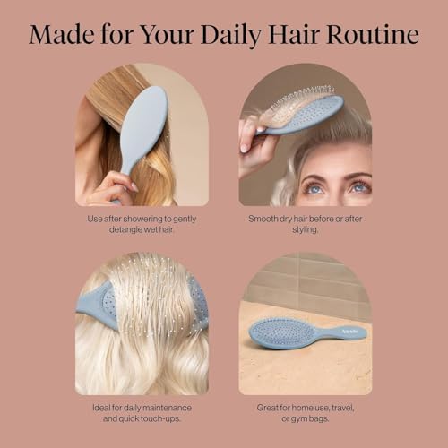 Kitsch Wet Dry Brush Detangler – Hair Brush for Women - Haze Blue - Image 6