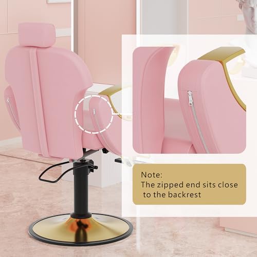 Salon Chair for Hair Stylist, Reclining Hair Salon Chair for Home - Image 5