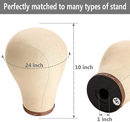 23 Inch Wig Head Cork Canvas Block Head Mannequin Head With Stand for Making Wigs (21Inch-24Inch) - Image 3