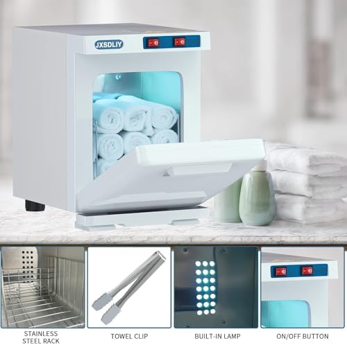 Towel Warmer, JXSDLIY 2-in-1 Professional Hot Towel Heater Cabinet for Spa Salon Home Bathroom, 5L, White - Image 2