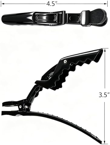 HH&LL 12pcs Hair Clips for Styling Wide Teeth & Double-Hinged Design Alligator Sectioning Clips of Professional Hair Salon Quality - Image 3
