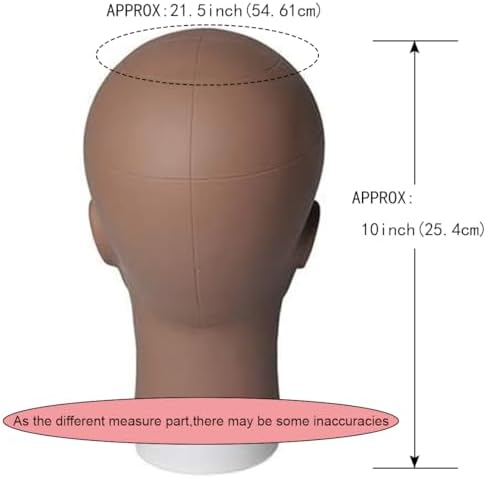 HAIRWAY Mannequin Head Female Mannequin Head Stand Cosmetology Mannequin Head for Wigs Manikin Doll Mannequin Head for Wigs Making and Display with Free T-pins (Brown, 21.5inch) - Image 2