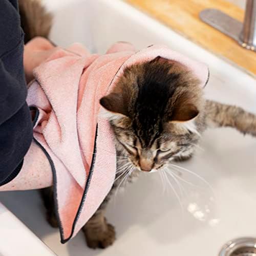 Ritz Premium Embroidered Microfiber Pet Towel (3-Pack), 18" x 28", Highly Absorbent, Fast-Drying, Long-Lasting, Super Soft 80% Polyester and 20% Polyamide Pet Cloth, Blush Pink - Image 6