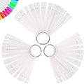 150 Pcs Clear Nail Swatch Sticks with Ring, Fan Shape Nail Art Polish Display Tips, False Nail Sample Sticks, Nail Practice Color Display, Transparent Polish Board for Nails by Treamlyn