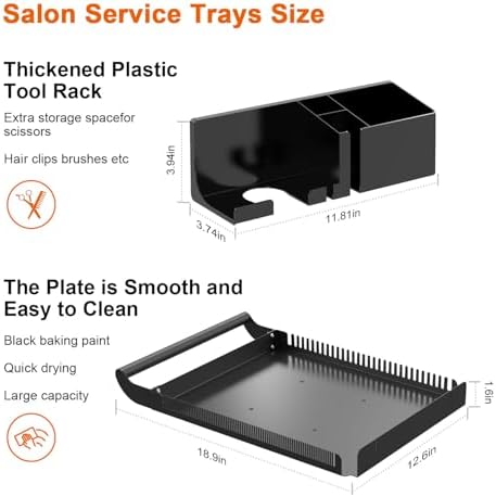 Hairstylist Rolling Cart, Salon Tray Cart on Wheels, Salon Trolley Braiding Hair Rack,Coloring Tray with Holder, Rolling Tool Trolley Hairstylist Station Organizer - Image 3