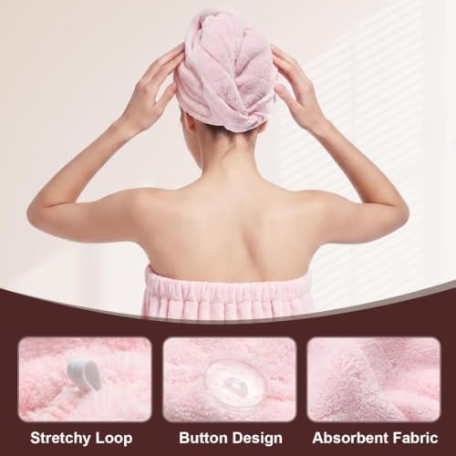 Oversized Bath Towel Wrap for Women with Plus Size Hair Dry Towel Set - Image 6