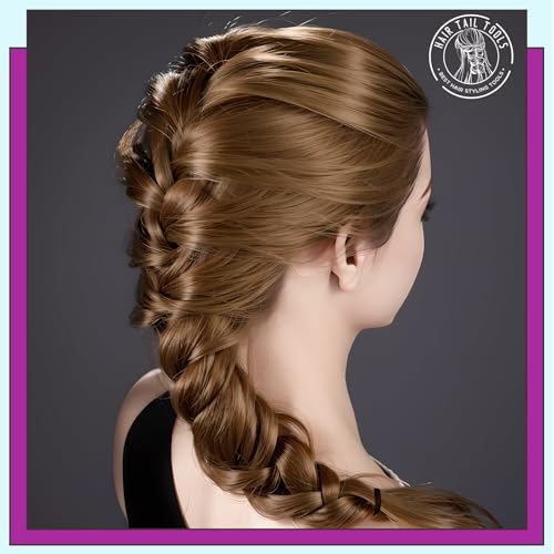 Teenitor 4pcs Pony Hair Tail Accessories, 2 Pairs French Braiding Tool, Turvy Styling Tool for Women Girls, Ponytail Pull Through Tool Purple/Blue - Image 6