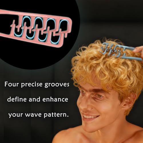 Texture Comb for Volumizing & Styling, Wide Tooth Comb for Curly Hair Men & Women, Anti-Frizz Root Lifting Styling Tool (Pink) - Image 3
