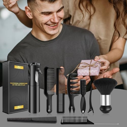 DUAIU 9Pcs Professional Barber Comb Set, Hair Cutting and Styling Tools - Image 7