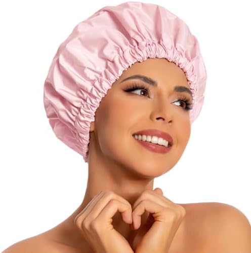 Edoneery Shower Caps for Women Reusable Waterproof, Shower Hair Cap by Edoneery