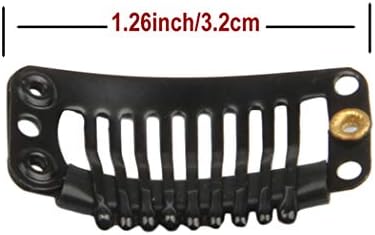 30pcs Snap Clips for Hair Extenisons 9 Teeth Wig Clips, Black - Image 2