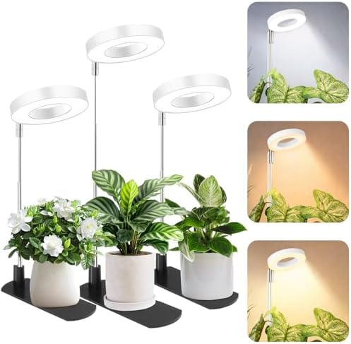LBW Grow Lights for Indoor Plants, Full Spectrum Halo Grow Light with Base by LBW