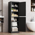 Tall Metal Narrow Bathroom Storage Locker Cabinet 67" H,Black Kitchen Pantry Cabinets with 4 Adjustable Shelves and 2 Lockable Doors,File Cabinet Organizer for Kitchen Home Office Living Dining Room by BAOLIWO