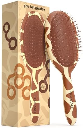 FRAMAR Wet Hair Brush Detangler, Detangling Hairbrush For Women – Giraffe by FRAMAR