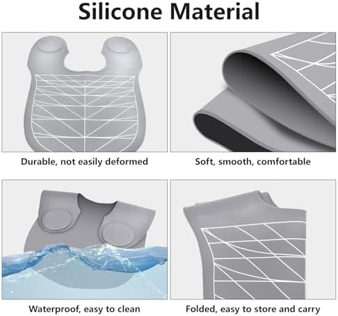 Waterproof Silicone Hair Cutting Guide Collar with Guidelines, Gray - Image 3