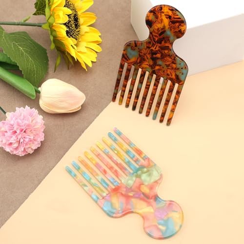 2pcs Hair Pick Comb, Wide Tooth Comb for Curls, 4.7in Long, Smooth - Image 5