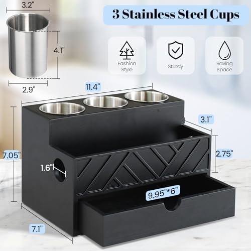 Hair Tool Organizer, Hair Dryer Holder with Drawer, Bathroom Countertop Organizer for Bathroom Accessories, Blow Dryer Organizer for Hair Styling Tools, Vanity Organizer for Bathroom, Vanity, Kitchen - Image 7