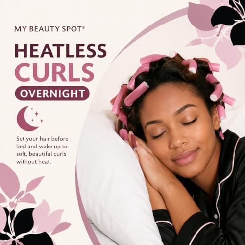My Beauty Spot Flexi Rods Foam Hair Rollers 3/4" 5/8" and 1" Diameter Professional Salon Quality 12 Pcs Rubber Hair Rollers for Long, Medium and Short Hair (Multi-Color) - Image 5