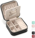 TRODANCE Jewelry Travel Case with Mirror,Small Travel Jewelry Organizer, Portable Jewelry Box Travel Mini Storage Organizer Portable Display Storage Box for Rings Earrings Necklaces (Black) by TRODANCE