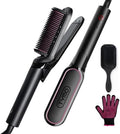 TYMO Flat Iron Hair Straightener Brush 2 in 1, 200M Ions Ceramic Hot Comb by TYMOFashionTech