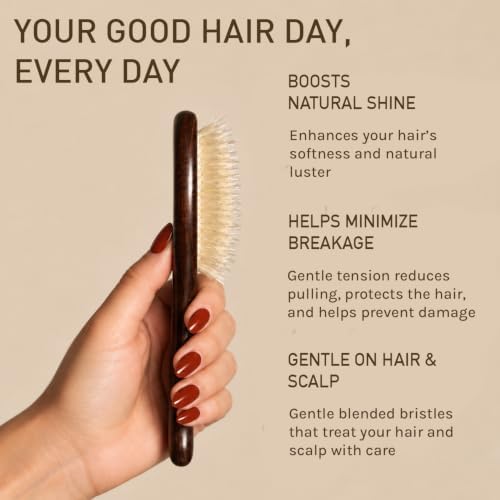 BUR BUR The Mermaid Mini Brush – Mini Boar Bristle Hair Brush - Image 5