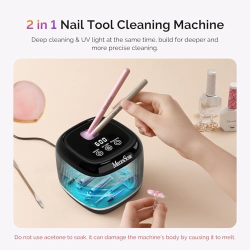 MelodySusie 2 in 1 Nail Tool Cleaning Machine for Nail Tools DL-160 Black - Image 4