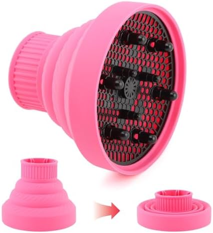 Silicone Hair Dryer Diffuser Foldable Fit Diameter D 1.38-1.97inch - Pink - Image 4