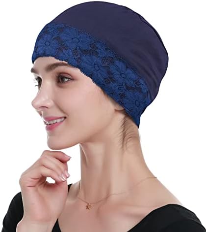 Lace Beanie Sleep Caps Head Coverings for Women Hair Loss by Alnorm