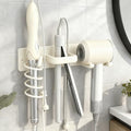 Hair Dryer Holder Wall Mounted Blow Dryer Holder Curling Iron Holder Straightener Holder 3 in 1 Bathroom Metal Hair Tool Organizer Rack (Pure White) by Unknown