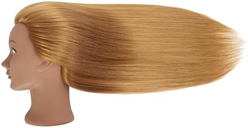 30 inches Blonde 80% Human Hair Mannequin Head with Stand for Practice Manikin Doll Style Head Braiding Styling Updos Curling Cutting Cosmetology Barber Training Display - Image 4