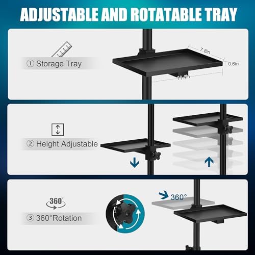 Premium Large Double Tier Rolling Workstation Table - Image 3