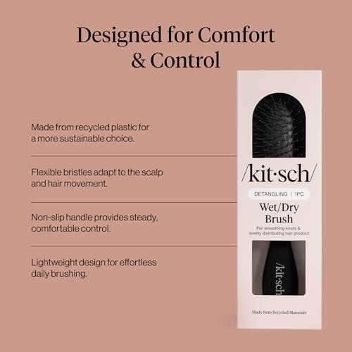 Kitsch Wet Dry Brush Detangler – Hair Brush for Women - Black - Image 3