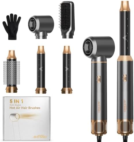 5-in-1 Hot Air Styler, Hair Dryer Brush with Auto-Wrap Curlers by AVENHOMulti-Stylers