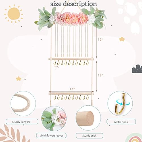 POVETIRE Headband Holder Hair Bows Organizer for Girls, Hair Accessories Display Storage Wall Hanging Decor for Baby Nursery Toddler Girls Room - Image 3