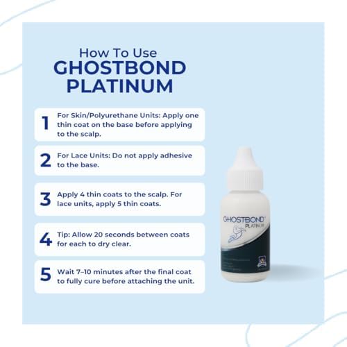 GHOSTBOND Platinum Water Resistant Wig Glue for Extreme Heat - 1.3oz - Hair Replacement Adhesive for Poly and Lace Wigs. Invisible Bonding Hair Adhesive - Strong Hold Lace Front Glue - Image 6