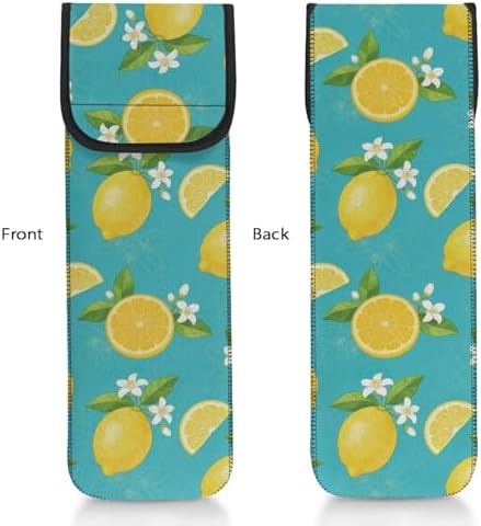 Flat Iron Travel Case Lemon Flower Portable Curling Iron Case Heat Resistant Travel Bag Hair Straightener Curler Storage Bag Hair Accessories Organizer Long-Term Use - Image 3