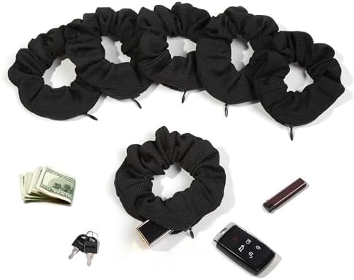 Pocket Scrunchies Holder Secret Hidden Compartment Items Velvet Hair Scrunchies Storage with Zipper Pocket for Women - Image 2