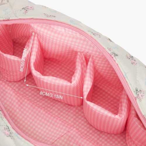 Travel Hair Tool Bag Compatible with Dyson Airwrap and Shark Flex Style Carrying Case, Floral Portable Hair Dryer Bag Organizer (Pink Flower A) - Image 6