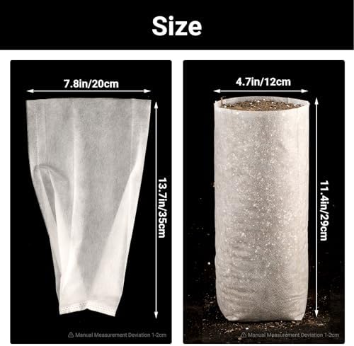Fabric Grow Bags - 7.87x13.77 inches Breathable Seed Starter Plant Grow Bags for Seedling Pots, Nursery Pots for Plants, 50pcs - Image 3
