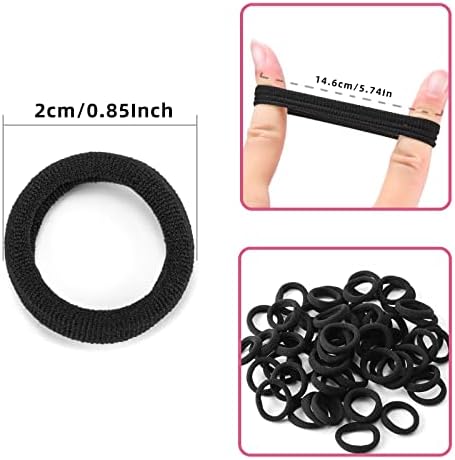 100Pcs Black Baby Hair Ties, Soft Cotton Hair Elastics Ponytail Holders - Image 7