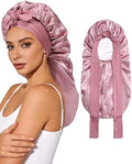 AWAYTR Long Satin Bonnet for Sleeping, Women Two-Tone Reversible Sleep Cap by AWAYTR