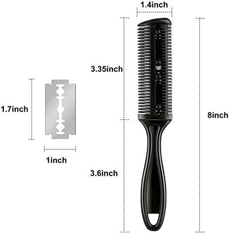 Maitys 3 Pcs Razor Combs for Hair Cutting with 10 Blades, Black - Image 2