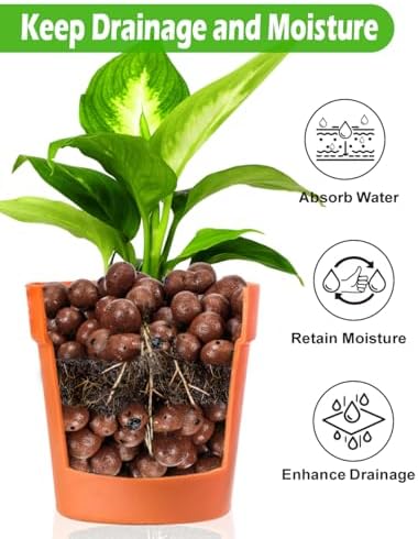 TOYPOPOR Leca Clay Pebbles for Plants, (6 Quarts) Leca Balls, Lightweight Clay Ball, Potting Mix, Grow Media Used for Drainage, Decoration, Aquaponics, Hydroponics and Other Gardening Essentials - Image 5