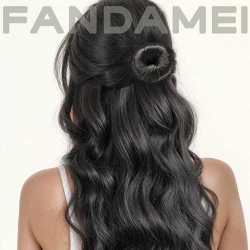 FANDAMEI Hair Bun Makers: Small & Extra Small Donut & Ballet Buns for Kids with Elastic Ties & Pins (Black) - Image 5