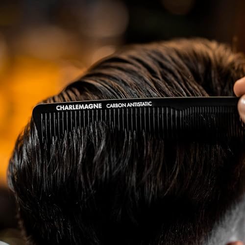 Charlemagne Fine Tooth Hair Comb for Men - 18 cm, Anti-Static Carbon - Image 3