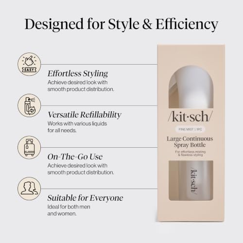Kitsch Large Continuous Spray Bottle for Hair – White, 180ml - Image 3